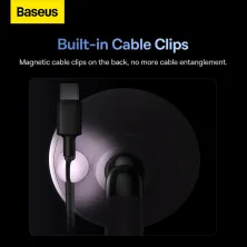 Автотримач для телефону магнітний Baseus C01 Magnetic Stick-on Version на торпедо з тримачем для кабелю Фіолетовий