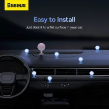 Автотримач для телефону магнітний Baseus C01 Magnetic Stick-on Version на торпедо з тримачем для кабелю Фіолетовий