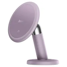 Автотримач для телефону магнітний Baseus C01 Magnetic Stick-on Version на торпедо з тримачем для кабелю Фіолетовий