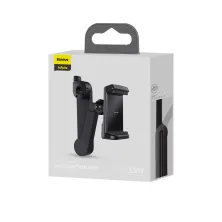 Автодержатель на подголовник для телефона Baseus Energy Storage Backseat Holder с беспроводной зарядкой Qi 15W Черный