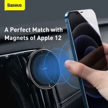 Автодержатель для телефона Baseus Magnetic Car Mount на торпедо и в воздуховод Черный