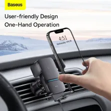 Бездротовий автомобільний зарядний пристрій Baseus Wisdom Auto Alignment Car Mount Wireless Charger з технологією Qi 15W Чорний