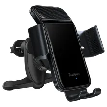 Автотримач на сонячній батареї для телефона Baseus Smart Solar Power в повітропровід автоматичний Чорний