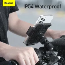 Велотримач на сонячній батареї для смартфона Baseus Smart Solar Power Wireless Cycling Electric Holder IP54 автоматичний Чорний