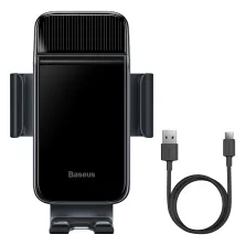 Велотримач на сонячній батареї для смартфона Baseus Smart Solar Power Wireless Cycling Electric Holder IP54 автоматичний Чорний