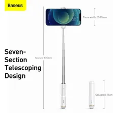 Селфі-монопод Baseus Ultra Mini Bluetooth Folding з функцією Bluetooth Білий