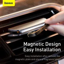 Ароматизатор в машину Baseus Metal Paddle Car Air Freshener и 3 арома-картриджа Серебристый