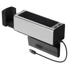 Автомобільний органайзер Baseus Deluxe Metal Armrest Console Organizer c 2USB виходами і підсклянником Сріблястий