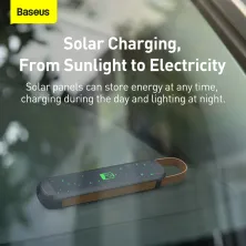 Аварійний ліхтарик на сонячній батареї автомобільний Baseus Solar Emergency Car Flashlight Чорний
