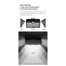 Світильник фасадний Baseus Solar Energy 5.1Вт 260Lm на сонячній батареї 1800mAh з датчиком руху Набір 2 шт Чорний