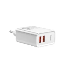 Сетевое зарядное устройство Baseus Speed Dual QC3.0 30W 2USB 5A Белый