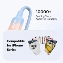 Кабель Baseus Discolor Series Fast Charging Data Cable Type-C to Type-C 100W 20V 5A 1m Блакитний