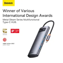 USB-хаб Baseus 4in1 Metal Gleam 4-Port Type-C HUB Adapter Type-C to USB3.0*4 Серый