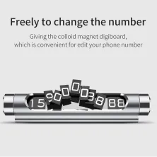 Автовизитка парковочная карта Baseus All Metal Temporary Parking Number Plate версия для двух номеров Серебристый