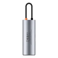 USB-хаб Baseus 7in1 Metal Gleam 7-Port Type-C HUB Adapter Type-C to USB3.0*2, Type-C(PD)*1, Type-C*1, 4KHDMI, TF, SD Сірий