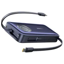 УМБ Baseus EnerCore CR11 with Retractable Cable 20000mAh 100W и Type-C выдвижным кабелем 100W Черный