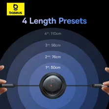Кабель Baseus Free2Draw Retractable Crystal 3-in-1 Fast Charging Data Cable Type-C to Lightning+Type-C+MicroUSB 100W 1.1m Чорний