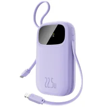 УМБ Baseus EnerFill FC31 Qpow3 Dual-Cable 20000mAh 22.5W с технологией QC3.0+PD3.0 и iP 20W+Type-C 22.5W кабелем Фиолетовый