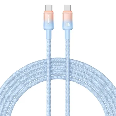 Кабель Baseus Discolor Series Fast Charging Data Cable Type-C to Type-C 100W 20V 5A 1m Блакитний