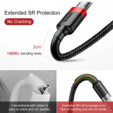 Кабель Baseus Cafule Cable USB to Micro USB 1.5A 2m Черно-Красный