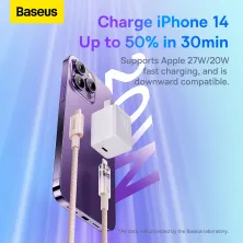 Кабель Baseus Explorer Series with Smart Temperature Control Fast Charging Data Cable Type-C to Lightning PD 20W 1m Рожевий