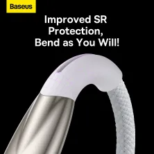 Кабель Baseus Glimmer Series Fast Charging Data Cable USB to Type-C 100W 20V 5A 2m Білий