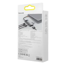 USB-хаб Baseus 7in1 Metal Gleam -Port Type-C HUB Adapter Type-C to USB3.0*3, Type-C(PD)*1, 4KHDMI, VGA, RJ45 Сірий