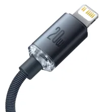 Кабель Baseus Crystal Shine Series Fast Charging Data Cable Type-C to Lightning PD 20W 1.2m Чорний