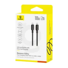 Кабель Baseus Silky Series Fast Charging Data Cable Type-C to Type-C 100W 20V 5A 2m Чорний
