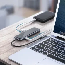 USB-хаб Baseus 5in1 Multi-functional 5-Port Type-C HUB Adapter Type-C to USB3.0*4, Type-C(PD)*1 Сірий