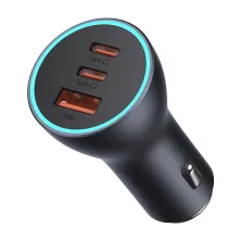 Автомобильное зарядное устройство Baseus Golden Contactor Pro Triple Fast Charger Car Charger 65W USB+2Type-C Серый