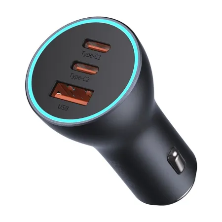 Автомобильное зарядное устройство Baseus Golden Contactor Pro Triple Fast Charger Car Charger 65W USB+2Type-C Серый