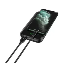 Кабель Baseus Dual Output Cafule 2-in-1 Fast Charging Data Cable USB + Type-C to Lightning 18W 1m Черный
