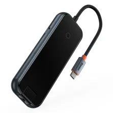 USB-хаб Baseus 6in1 AcmeJoy 6-Port Type-C HUB Adapter Type-C to USB3.0*2, USB2.0*1, Type-C*1, 4KHDMI, RJ45 Сірий