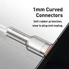 Кабель Baseus Cafule Metal Data Cable USB to Type-C 66W 11V 6A 1m Білий