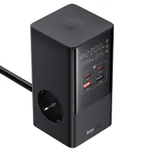 Сетевое зарядное устройство Baseus PowerCombo Tower PowerStrip 35W 3AC+2USB+2Type-C 3A Черный