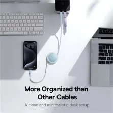 Кабель Baseus Free2Pull Mini Charging Data Cable Type-C to Type-C 60W 1m Голубой