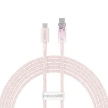 Кабель Baseus Explorer Series with Smart Temperature Control Fast Charging Data Cable Type-C to Type-C 100W 20V 5A 2m Розовый
