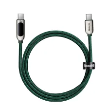 Кабель Baseus Display Series Fast Charging Data Cable Type-C to Type-C 100W 20V 5A 1m Зелений