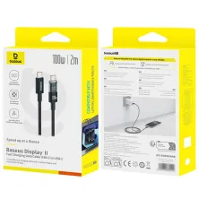 Кабель Baseus Display 2 Series Fast Charging Data Cable Type-C to Type-C 100W 20V 5A 2m Чорний