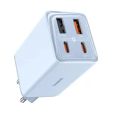 Мережевий зарядний пристрій Baseus GaN6 Pro 65W 2USB+2Type-C + кабель Baseus Type-C to Type-C 100W 20V/5A 1м Блакитний