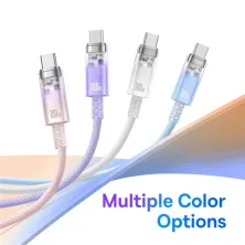 Кабель Baseus Explorer Series with Smart Temperature Control Fast Charging Data Cable Type-C to Type-C 100W 20V 5A 2m Рожевий