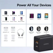 Сетевое зарядное устройство Baseus Cube Fast Charger QC3.0+PD3.0 30W USB+Type-C 3A Черный
