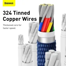 Кабель Baseus Crystal Shine Series Fast Charging Data Cable Type-C to Type-C 100W 20V 5A 2m Синій