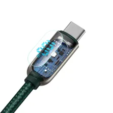 Кабель Baseus Display Series Fast Charging Data Cable Type-C to Type-C 100W 20V 5A 1m Зелений