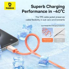 Кабель Baseus 0℃ Series Fast Charging Data Cable Type-C to Type-C 100W 20V 5A 2m Оранжевый