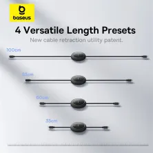 Кабель Baseus Free2Pull Retractable Fast Charging Data Cable Type-C to Lightning PD 20W 1m Чорний