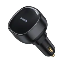 Автомобильное зарядное устройство Baseus Enjoyment Pro Retractable 55W USB и c встроенным кабелем Lightning  0.70м Черный