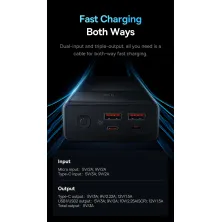 УМБ Baseus Star-Lord Digital Display 30000mAh 22.5W с технологией QC3.0+PD3.0 2USB+Type-C + Кабель USB to Type-C Черный