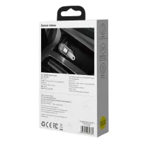 FM-трансмиттер Baseus Energy Column 2в1 MP3 Car QC3.0 18W Charger Bluetooth 5.0 2USB 3A Серебристый